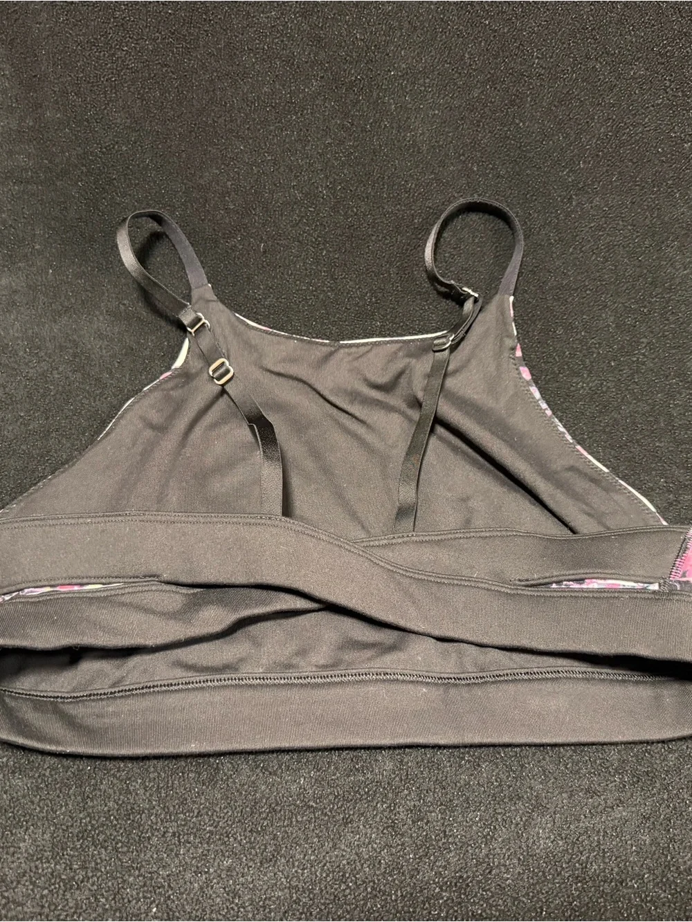 VSX Black, Pink and White Floral Sports Bra Crop